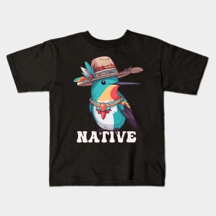 Native American Indigenous Hummingbird Kids T-Shirt